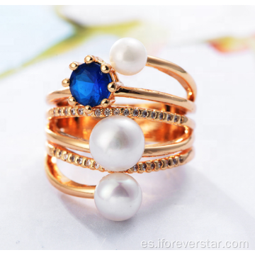 Anillo CZ 925 Anillos de plata Joyería dedo Pearl